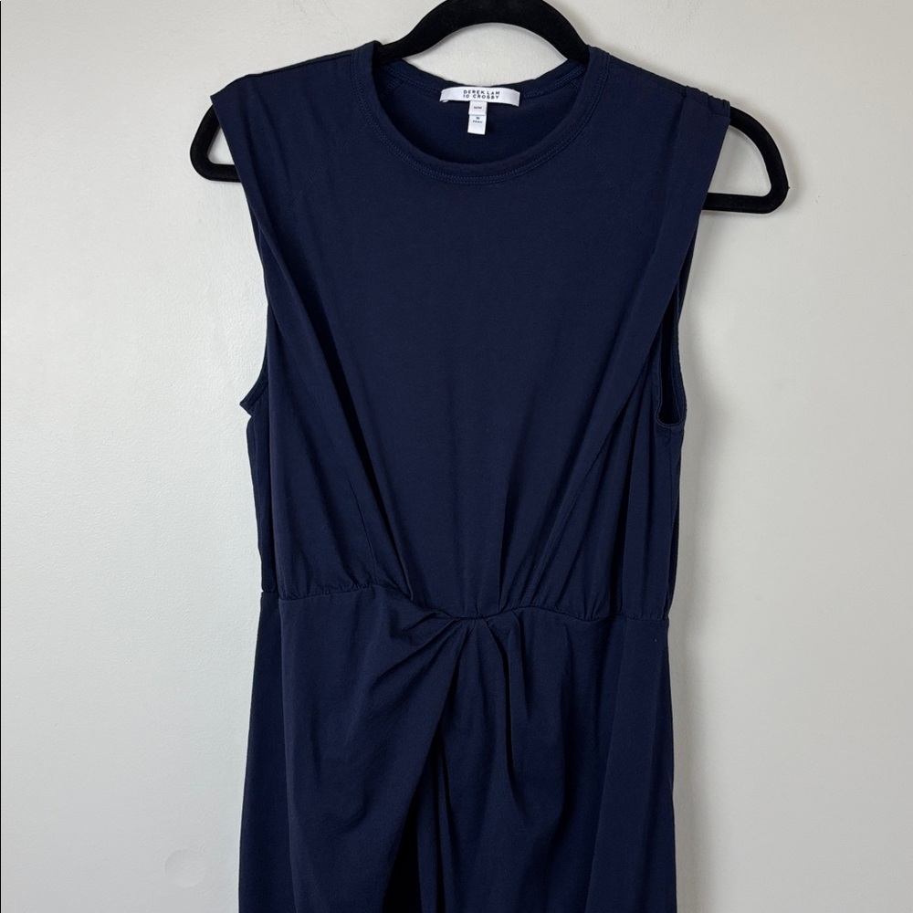 10 Crosby Derek Lam Navy Sleeveless Twist-Front Dress